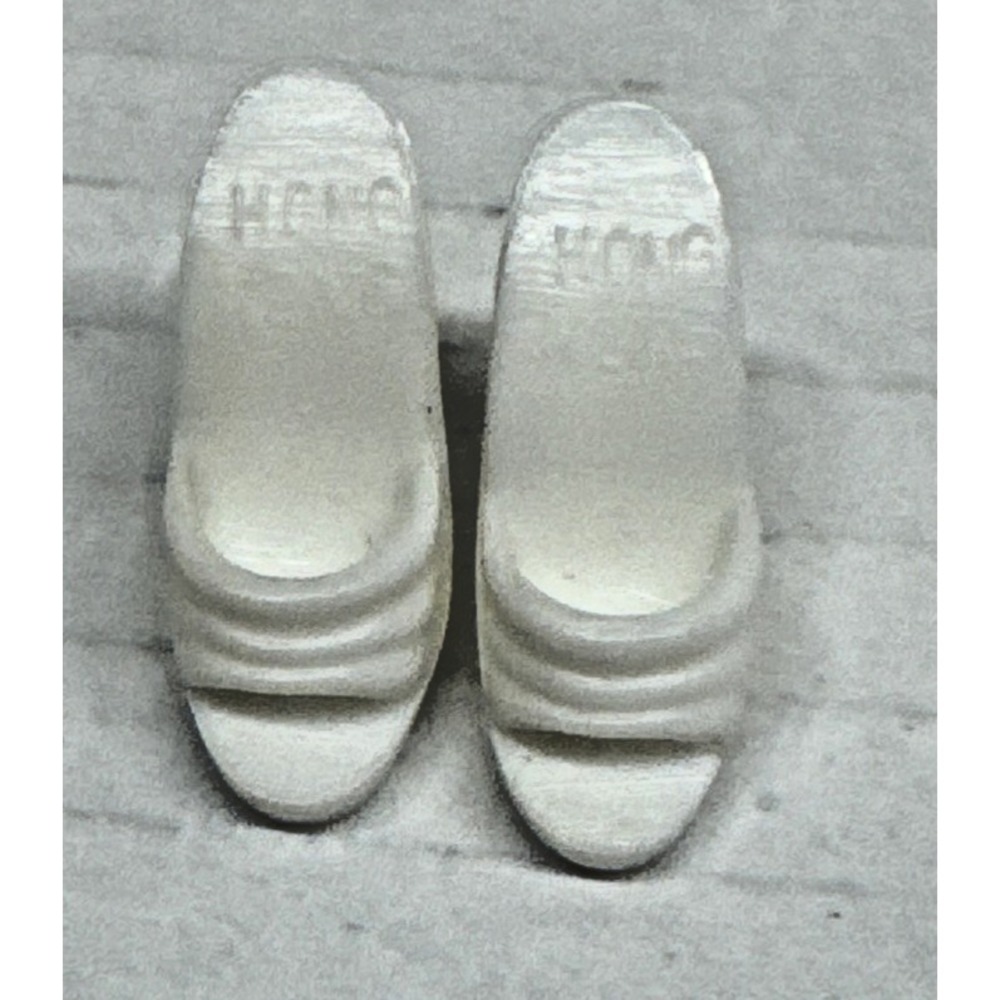 Vintage Barbie Accessories Fashion Avenue White Mules Shoes Hong Kong